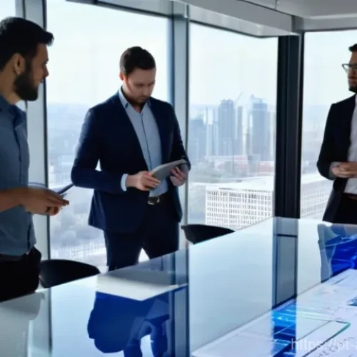 건축기술사 실무에서 활용할 수 있는 소프트웨어 - **Prompt:** A diverse team of civil engineers and architects (including men and women of various eth...