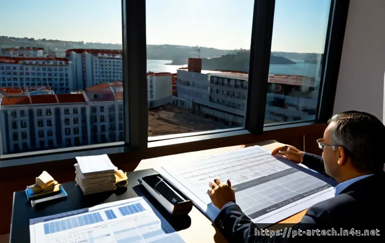 건축기술사와 공사비 절감 기술 - Photorealistic architectural engineering cost-control meeting in a modern Portuguese construction of...